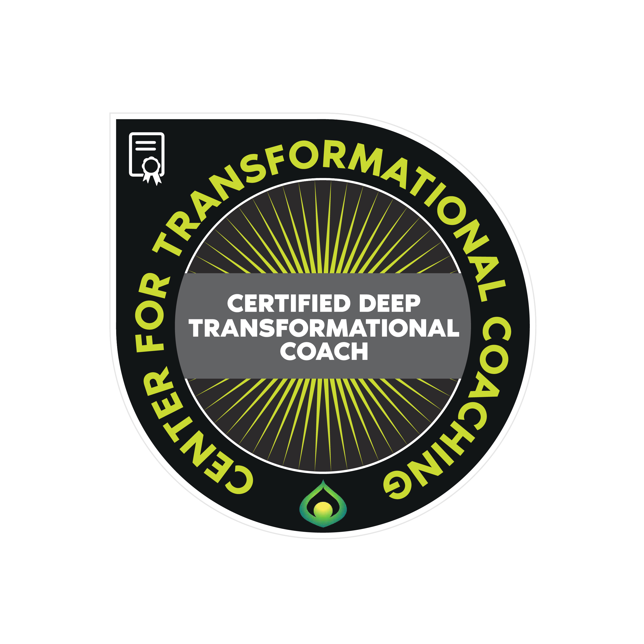 Certified Deep Transformational Coach badge, Center for Transformational Coaching